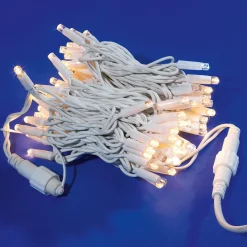 Luces De Navidad>DecoWoerner Cadena De Luces LED Parpadeante Con Tramos Acoplables Para Exteriores, 100 LED Cálido, 10 M blanco