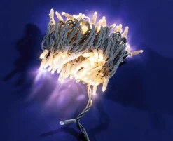 Luces De Navidad>DecoWoerner Cadena De Luces LED Parpadeante Con Tramos Acoplables Para Exteriores, 100 LED Cálido, 10 M blanco
