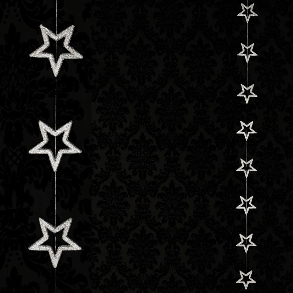Estrella De Navidad>DecoWoerner Cadena Decorativa De Estrellas Ø 13 Cm, 200 Cm, plata