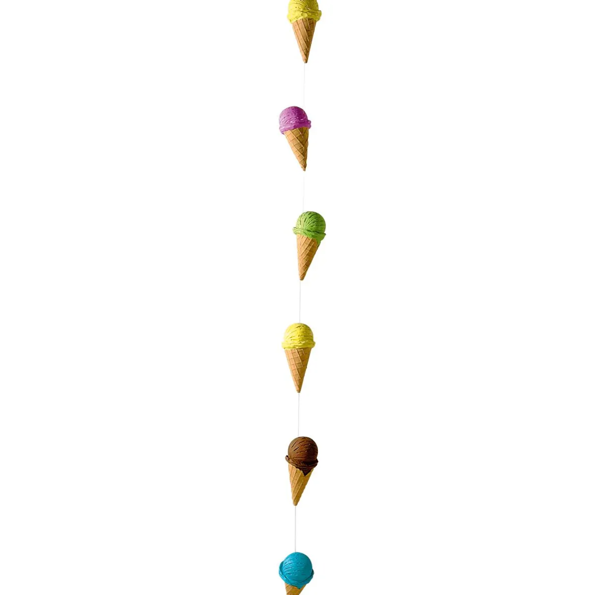 Decoración De Verano|Chocolate Y Helados>DecoWoerner Cadena Decorativa De Helados De Cucurucho Alimento De Imitación 220 Cm Beige