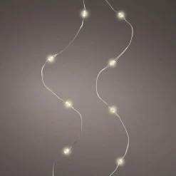 Decoración Temática|Luces De Navidad>DecoWoerner Cadenas De Luces LED De Alambre Que Funcionan Con Pilas plata