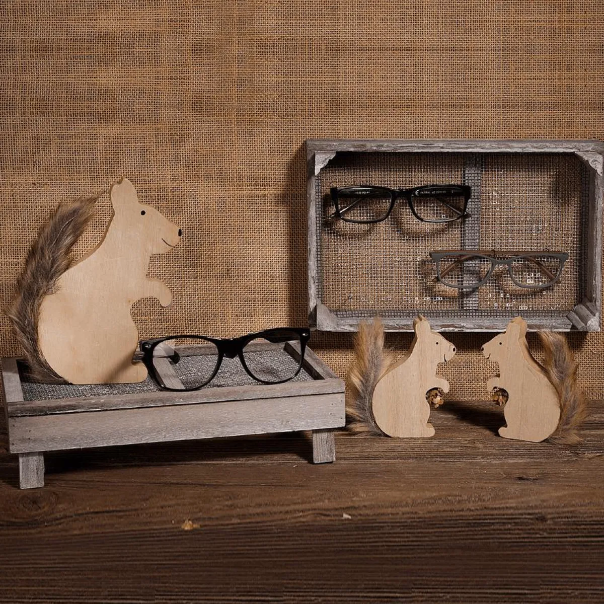 Decoración De Otoño>DecoWoerner Caja De Madera Con Rejilla, 28 X 18 Cm marrón