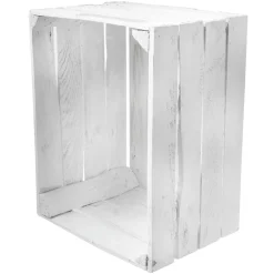 Decoración Natural|Decoración Temática>DecoWoerner Caja De Madera Vintage Longitud 50 Cm blanco