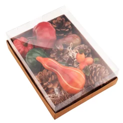 Decoración Dispersa|Decoración De Otoño>DecoWoerner Caja Decorativa De Calabazas Con Piñas 20 X 15 X 6 Cm multicolor