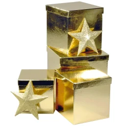 Cajas De Regalo>DecoWoerner Cajas De Cartón De Regalo, Color Dorado, 4 Pz. oro