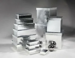 Cajas De Regalo>DecoWoerner Cajas De Cartón De Regalo, Color Plateado, 4 Pz. plata