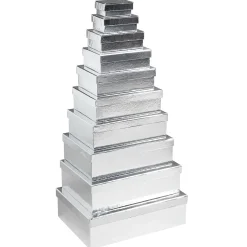 Cajas De Regalo>DecoWoerner Cajas De Regalo Cajas De Regalo Plateadas, 10 Unidades 6,5 X 3,5 X 8,5 Hasta 22 X 9,5 X 31 Cm (ancho X Alto X Largo) plata
