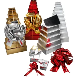 Cajas De Regalo>DecoWoerner Cajas De Regalo Cajas De Regalo Plateadas, 10 Unidades 6,5 X 3,5 X 8,5 Hasta 22 X 9,5 X 31 Cm (ancho X Alto X Largo) plata