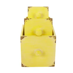 Decoración De Verano|Macetas Y Artículos De Decoración>DecoWoerner Cajones De Madera Rústica 3 Piezas 9 X 12 X 15 Cm amarillo