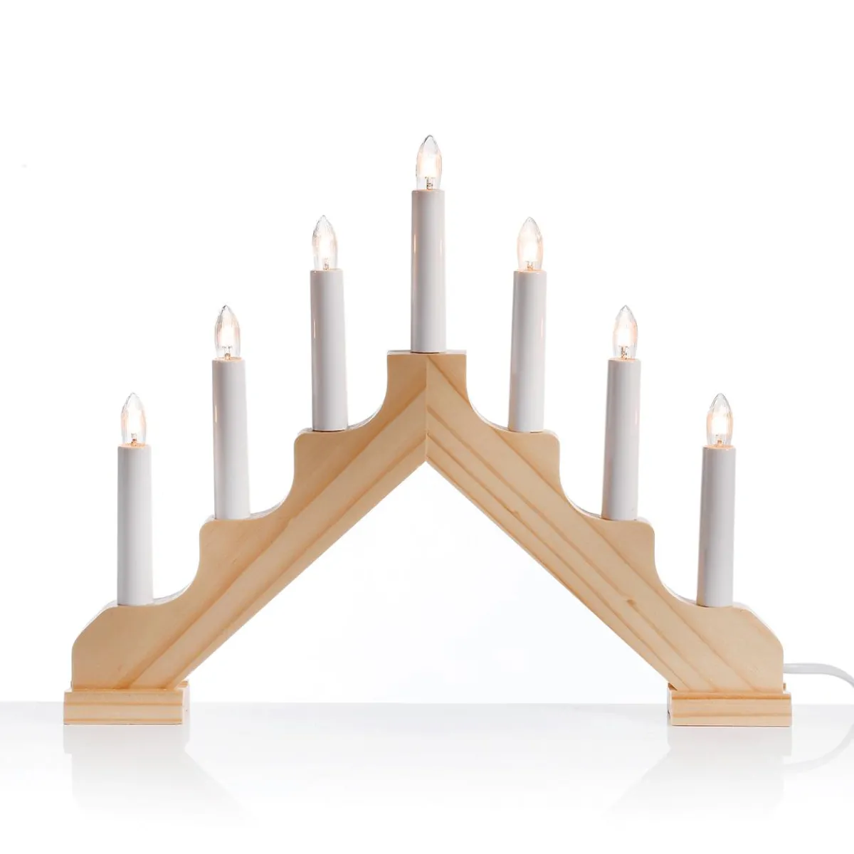 Luz Decorativa|Figuras De Navidad>DecoWoerner Candelabro De Adviento, 7 Llamas De Madera 37 X 4 X 30 Cm (Anchura X Profundidad X Altura) marrón