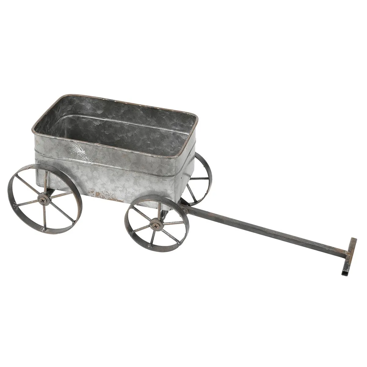 Decoración De Primavera>DecoWoerner Carrito Decorativo De Metal Para Tirar 47 Cm plata