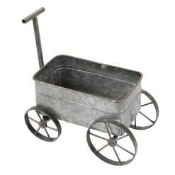 Decoración De Primavera>DecoWoerner Carrito Decorativo De Metal Para Tirar 47 Cm plata