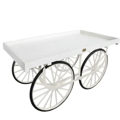 Decoración Temática>DecoWoerner Carro De Mercado Blanco Con Base Blanca negro