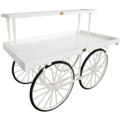 Expositores Para Tiendas>DecoWoerner Carro De Mercado Completo Con Base Blanco, Cuerpo Blanco Y Tapa De Madera negro