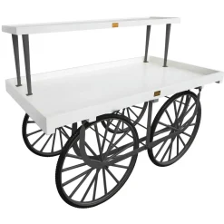 Expositores Para Tiendas>DecoWoerner Carro De Mercado Completo Con Base Nero, Cuerpo Blanco Y Tapa De Madera negro