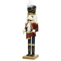 Figuras De Navidad>DecoWoerner Cascanueces Con Tambor De Madera 38 Cm rojo
