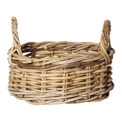 Expositores Para Tiendas|Decoración Natural>DecoWoerner Cesta Redonda De Ratán Con Asa 23 Cm Ø marrón