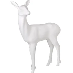 Decoración De Animales|Decoración De Otoño>DecoWoerner Ciervo Deco De Pie 115 Cm De Altura, blanco