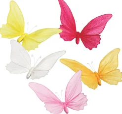 Decoración De Primavera>DecoWoerner Cinco Mariposas Decorativas De Colores Para Colgar, 26 Cm multicolor