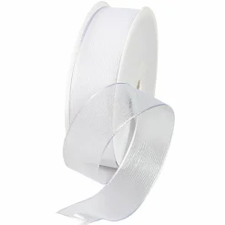 Cintas De Regalo>DecoWoerner Cinta De Chifón Con Alambre, Color , Anchura 25 Mm blanco