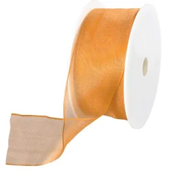 Cintas De Regalo>DecoWoerner Cinta De Chifón Con Alambre, Color , Anchura 40 Mm naranja