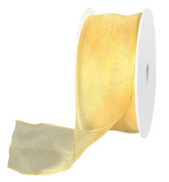 Cintas De Regalo>DecoWoerner Cinta De Chifón Con Alambre, Color , Anchura 40 Mm amarillo