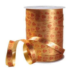 Cintas De Regalo>DecoWoerner Cinta De Poliéster "Ornamento De Hojas", 10 Mm, oro