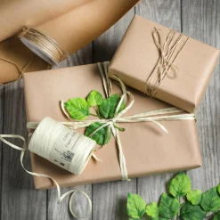 Cintas De Regalo|Go Green - Envoltorio Para Regalo Ecológico>DecoWoerner Cinta De Rafia Ecológica De Material Degradable 7 Mm 150 M Crema blanco