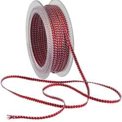 Cintas De Regalo>DecoWoerner Cinta De Regalo Con Cordón /blanco 4 Mm 15 M rojo