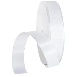 Cintas De Regalo>DecoWoerner Cinta De Tafetán Con Orillo 25 Mm, 50 M, Blanca blanco