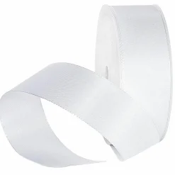 Cintas De Regalo>DecoWoerner Cinta De Tafetán Con Orillo 40 Mm, 50 M, Blanca blanco