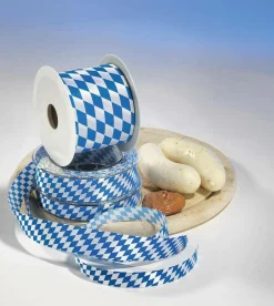 Cintas De Regalo|Decoración Temática>DecoWoerner Cinta De Tela "Baviera" 25 Mm 25 M azul