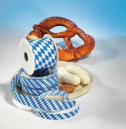 Cintas De Regalo|Decoración Temática>DecoWoerner Cinta De Tela "Baviera" 70 Mm 25 M azul