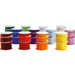 Cintas De Regalo>DecoWoerner Cinta De Tela Con Borde De Alambre, , Anchura 40 Mm blanco