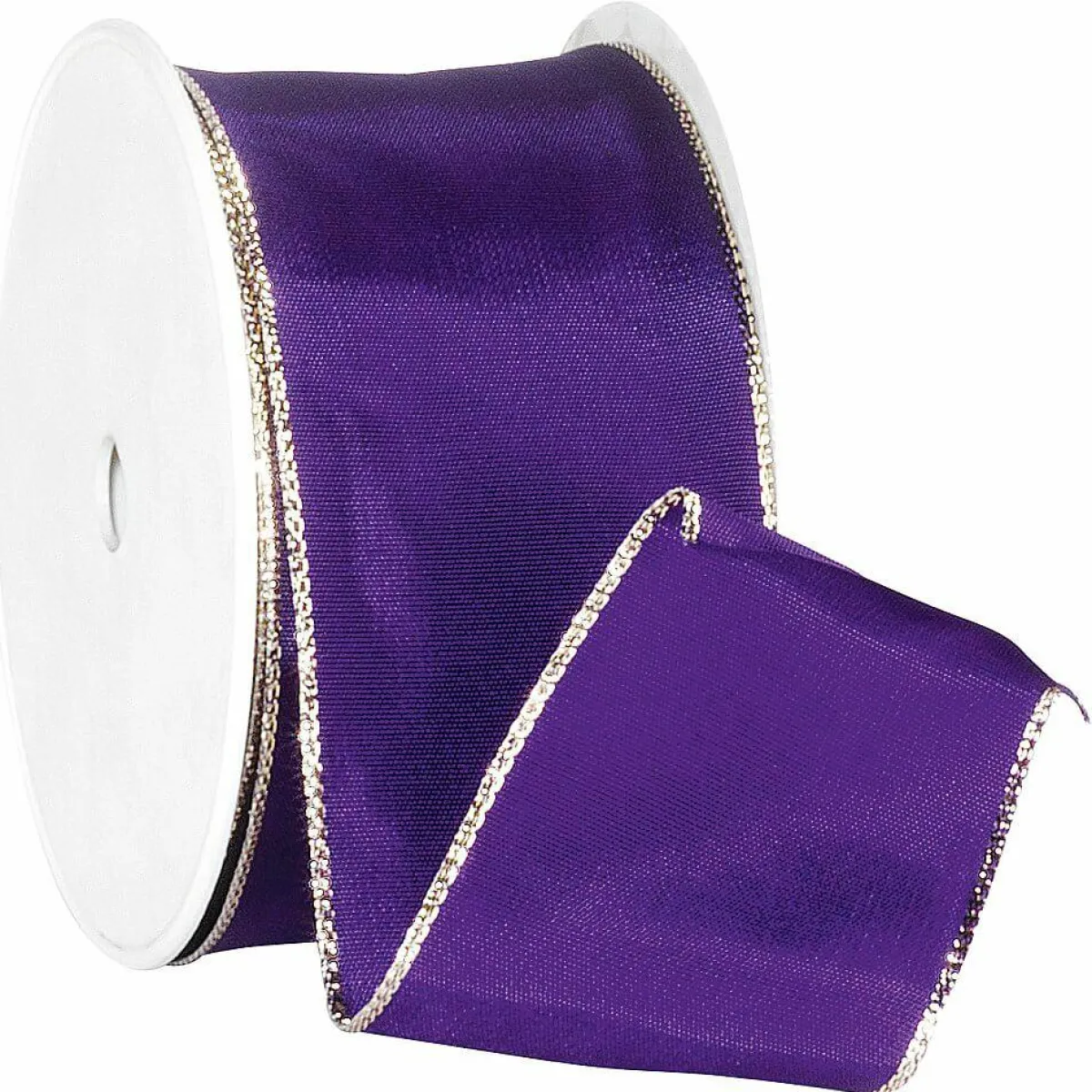Cintas De Regalo>DecoWoerner Cinta De Tela Con Bordes Dorados, Color Morado violeta