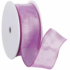 Cintas De Regalo>DecoWoerner Cinta De Tela Con Bordes De Alambre, Color Fucsia, Anchura 40 mm rosa