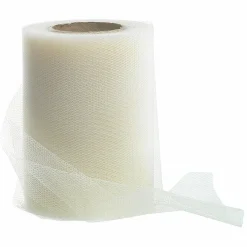 Cintas De Regalo>DecoWoerner Cinta De Tul, Anchura 100 Mm, Color Crema blanco
