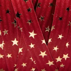 Cintas De Regalo>DecoWoerner Cinta Rizada De Poliéster "Estrellas", 10 Mm, 100 M, rojo