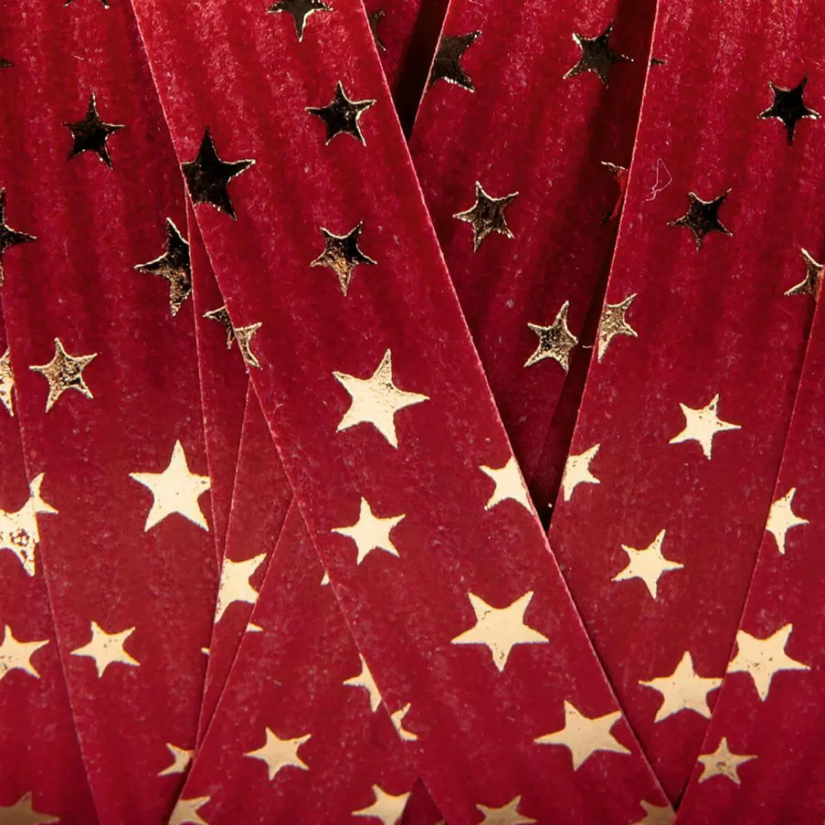 Cintas De Regalo>DecoWoerner Cinta Rizada De Poliéster "Estrellas", 10 Mm, 100 M, rojo