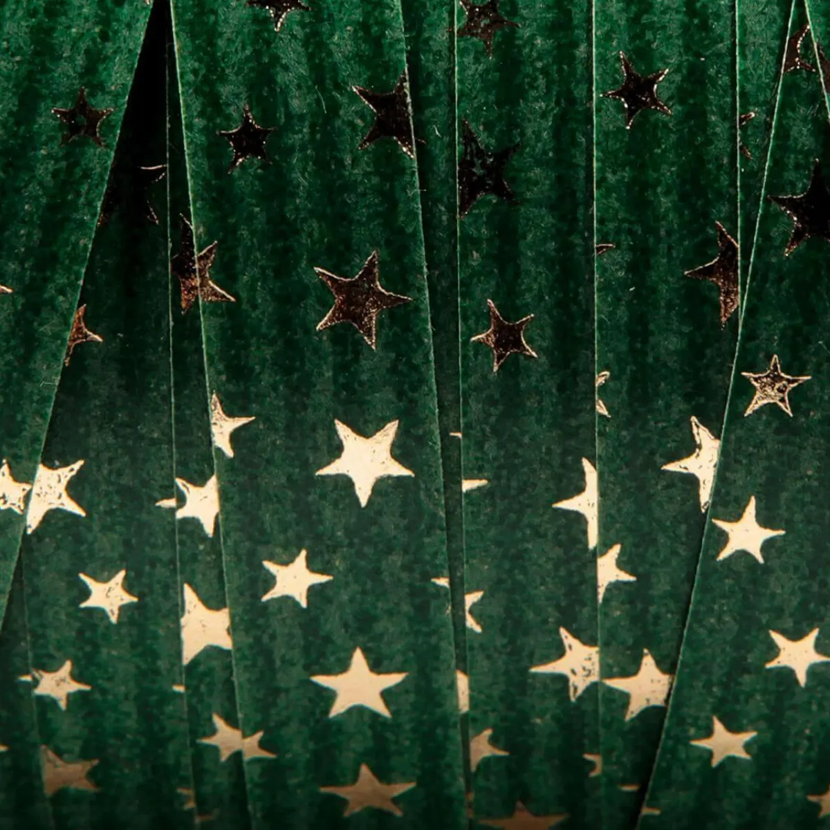 Cintas De Regalo>DecoWoerner Cinta Rizada De Poliéster "Estrellas", 10 Mm, 100 M, Abeto verde