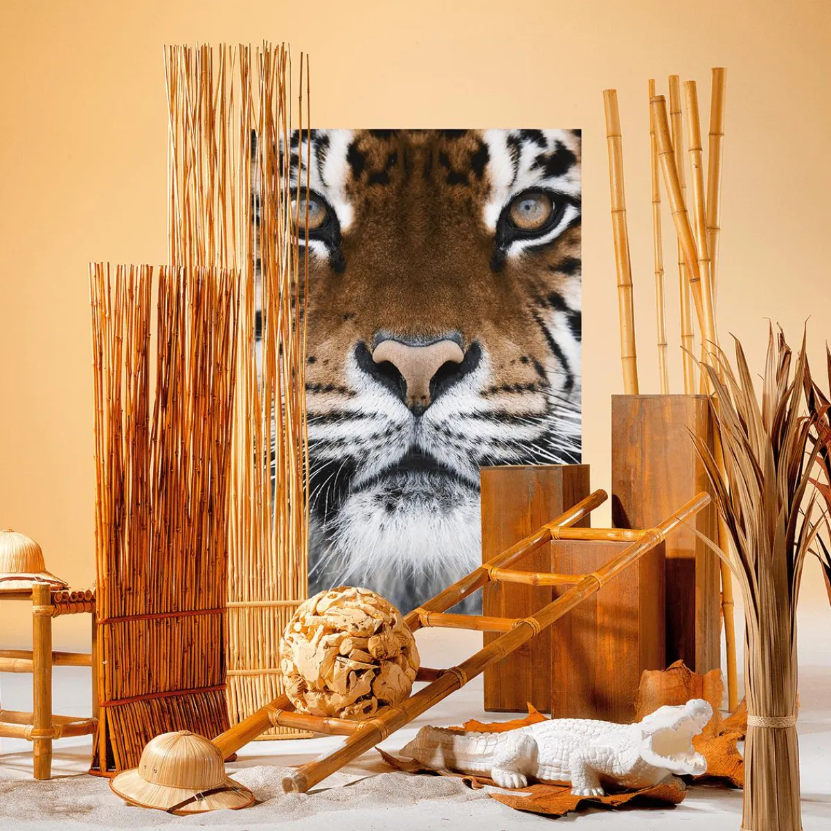 Decoración De Animales>DecoWoerner Cocodrilo Decorativo 100 Cm blanco