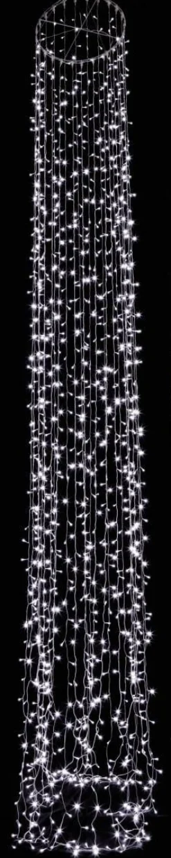 Luces De Navidad>DecoWoerner Colgante De Cadenas De Luces LED, Luz Blanca, 300 Cm, Ø 65 Cm blanco