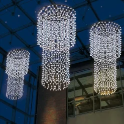 Luces De Navidad>DecoWoerner Colgante De Cadenas De Luces LED, Luz Blanca, 500 Cm, Ø 100 Cm blanco