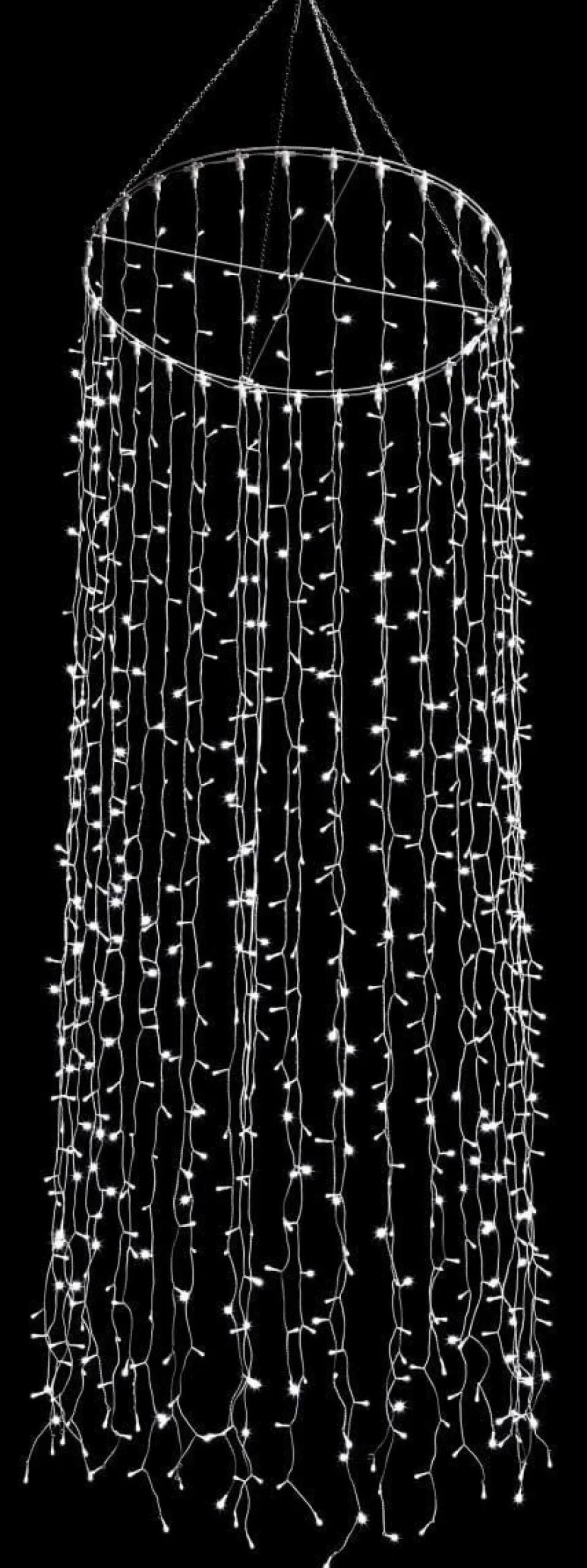 Luces De Navidad>DecoWoerner Colgante De Cadenas De Luces LED, Luz Blanca, 500 Cm, Ø 100 Cm blanco