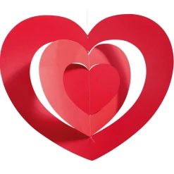 Decoración Temática>DecoWoerner Colgante De Corazones XXL Ø 85 Cm, Poco Inflamable rojo