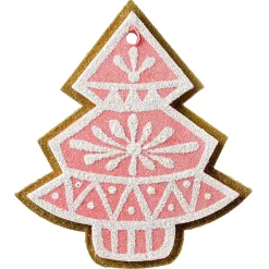 Figuras De Navidad>DecoWoerner Colgante De Navidad Abeto De Jengibre 13 Cm 4 Piezas rosa