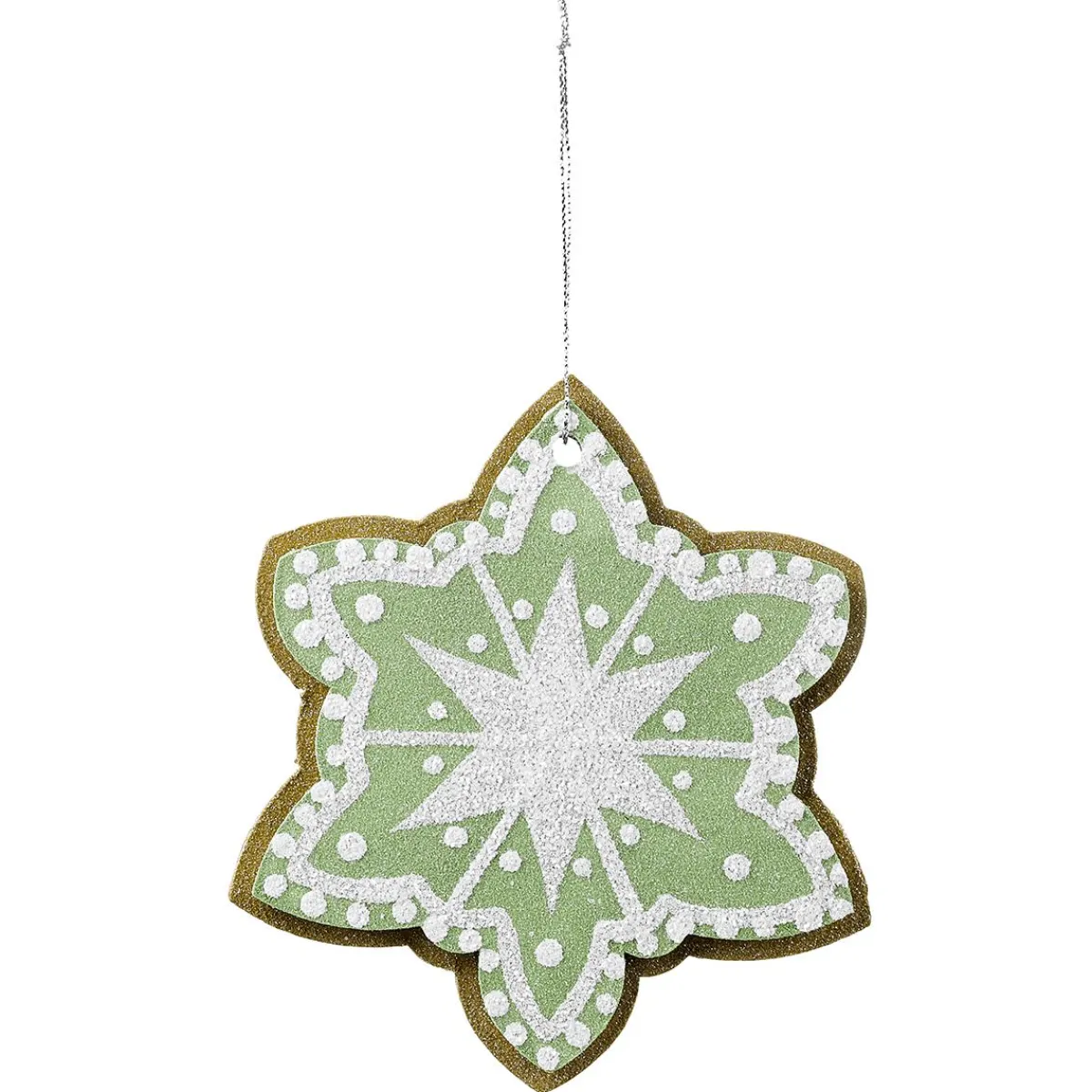 Figuras De Navidad>DecoWoerner Colgante De Navidad Estrella De Jengibre 14 Cm Ø 4 Piezas verde