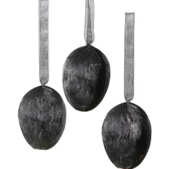 Decoración De Pascua>DecoWoerner Colgante Decorativo Huevo Con Plumas , Longitud 8 Cm, 3 Piezas negro