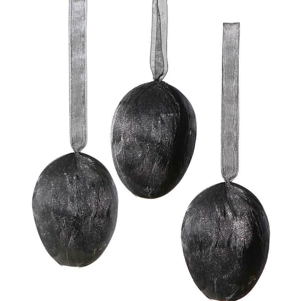 Decoración De Pascua>DecoWoerner Colgante Decorativo Huevo Con Plumas , Longitud 8 Cm, 3 Piezas negro