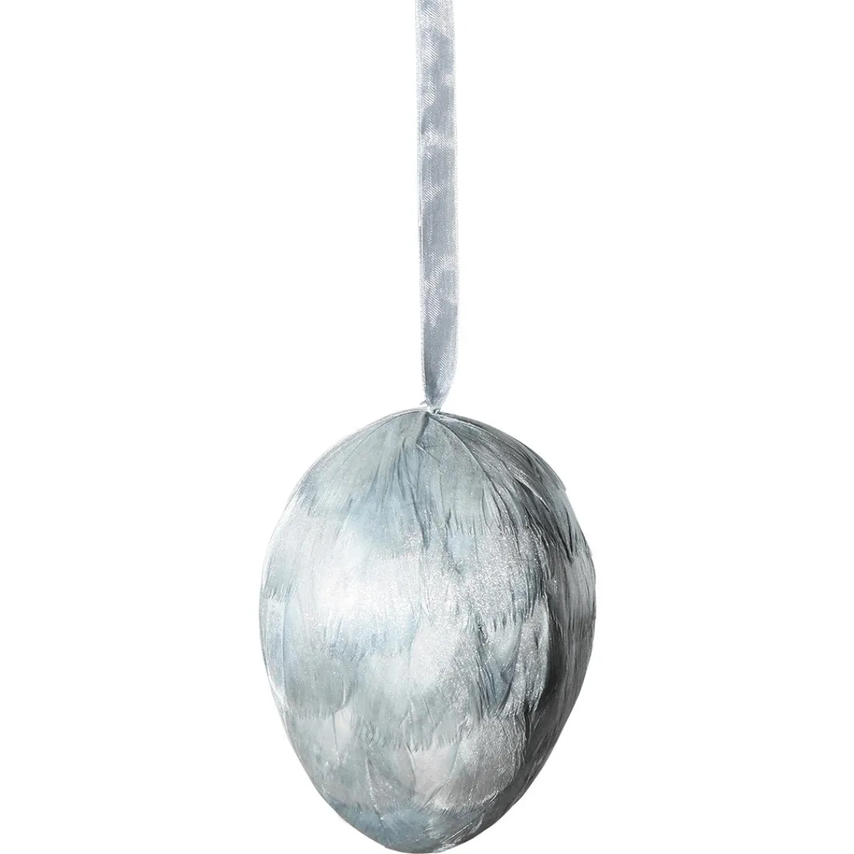 Decoración De Pascua>DecoWoerner Colgante Decorativo Huevo Con Plumas Hielo, Longitud 10 Cm azul
